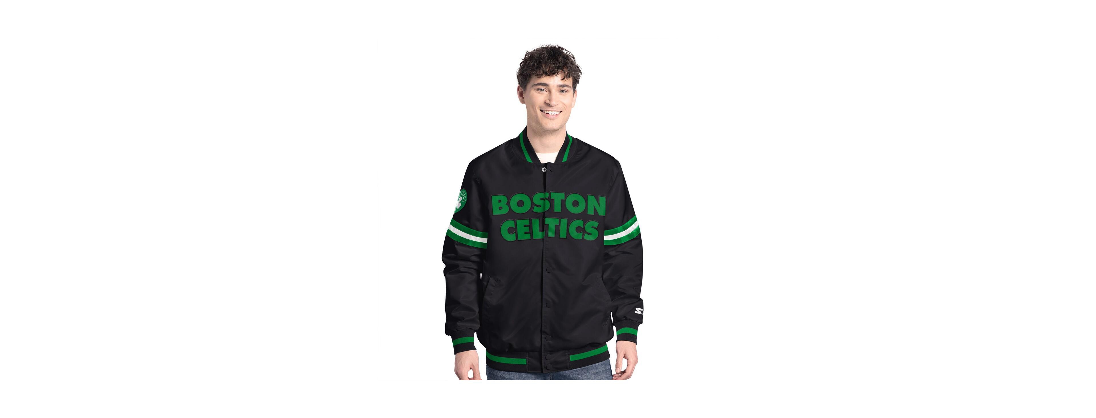 Starter Men's Black Boston Celtics Scout Varsity Full-Snap Jacket