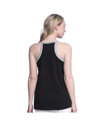 Women's Black Los Angeles Kings Curveball Racerback Scoop Neck Slub Tank Top
