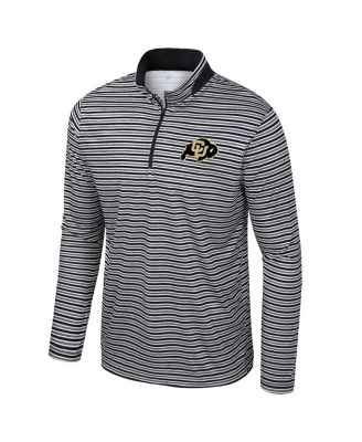 Men's Black Colorado Buffaloes Striped Quarter-Zip Sweatshirt