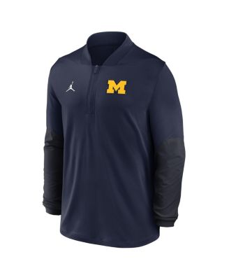 Men's Navy Michigan Wolverines Sideline Dri-FIT Half-Zip Pullover Sweatshirt