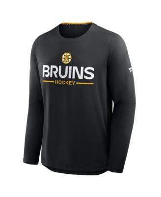 Men's Black Boston Bruins Authentic Pro Rink Tech Long Sleeve T-Shirt