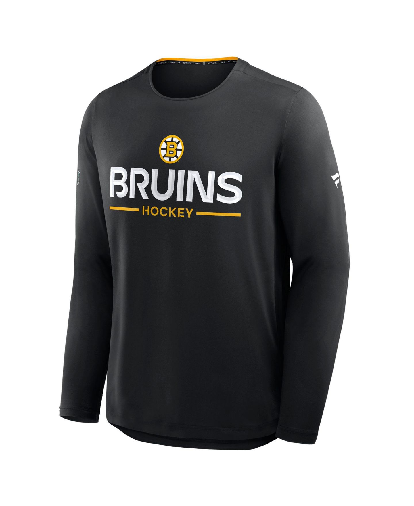 Мужская футболка Fanatics Black Boston Bruins Authentic Pro Rink Tech Long Sleeve — фото 5