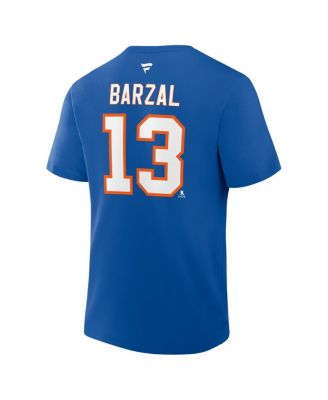Men's Mathew Barzal Royal New York Islanders Authentic Stack Name Number T-Shirt