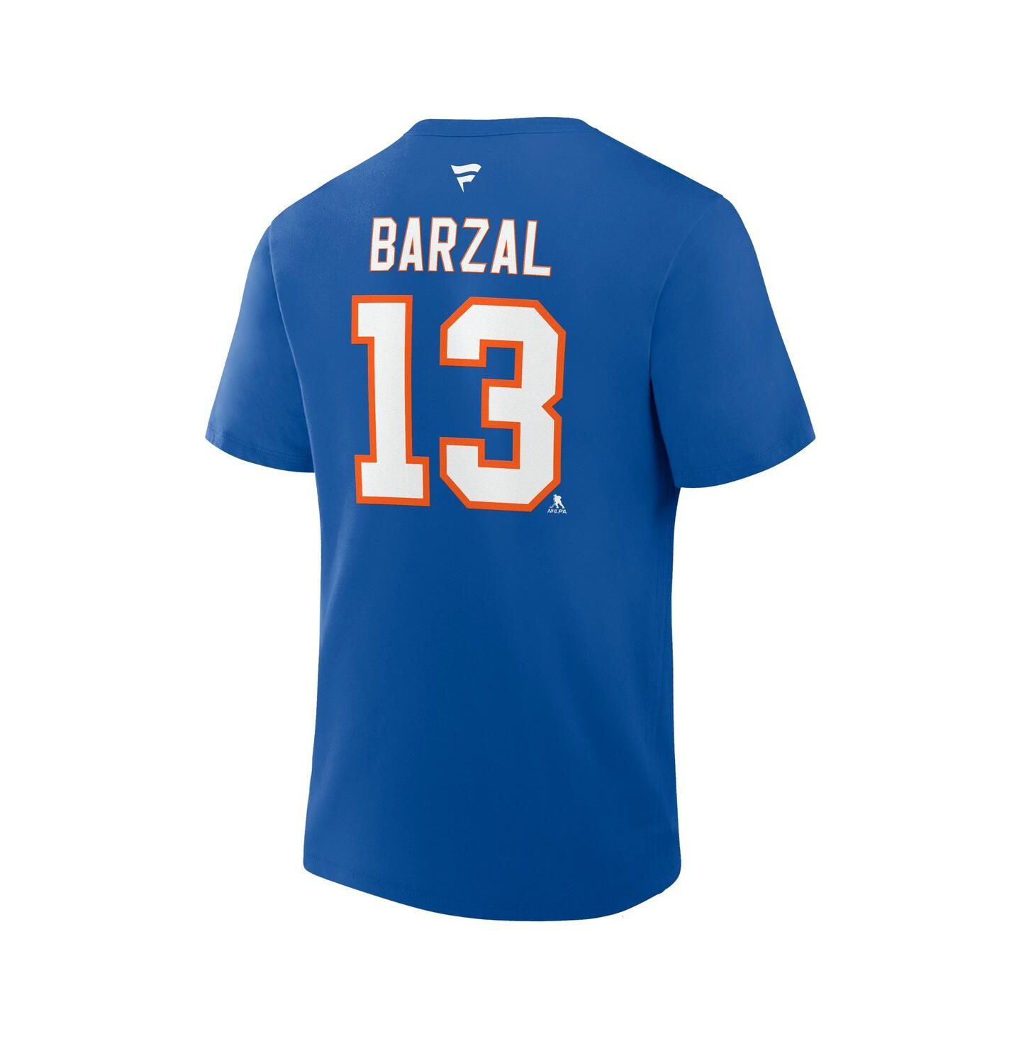 Мужская футболка Fanatics Mathew Barzal Royal New York Islanders Authentic Stack Name & Number — фото 3