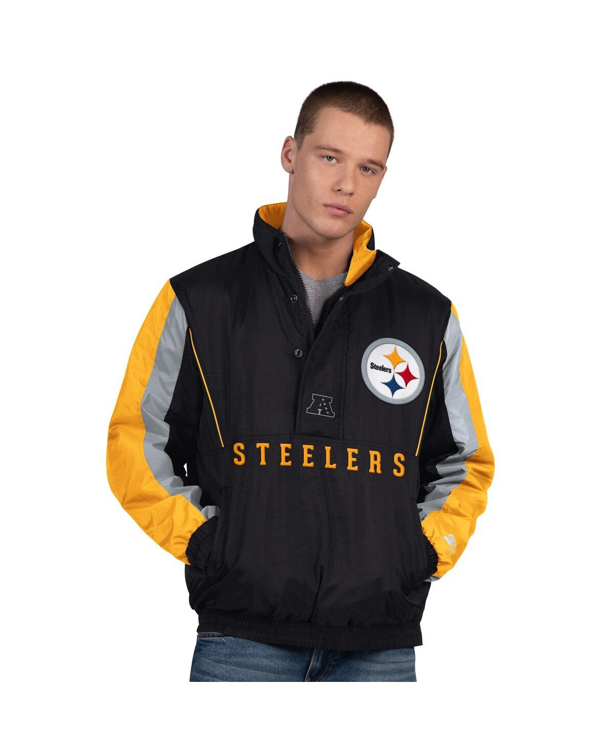 Starter Men's Black Pittsburgh Steelers Thursday Night Gridiron Half-Zip Jacket
