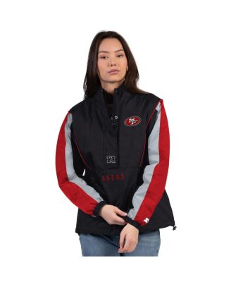 Starter - Women's Black/Scarlet San Francisco 49ers Thursday Night Gridiron Half-Zip Jacket