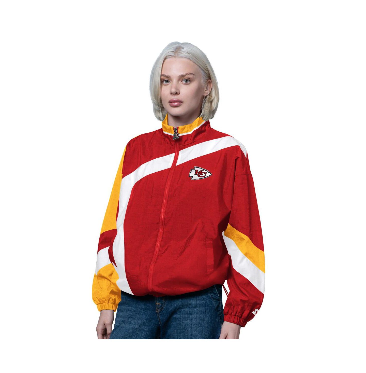 Женская куртка Starter Red/Gold Kansas City Chiefs 1st Quarter Full-Zip Windbreaker — фото 1