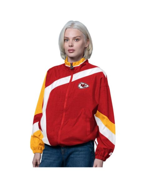 Женские куртки Starter Women's Red/Gold Kansas City Chiefs 1st Quarter Full-Zip Windbreaker