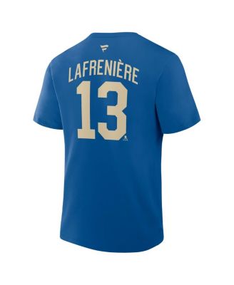 Men's Alexis Lafreni&egrave;re Blue New York Rangers Authentic Stack Name Number T-Shirt