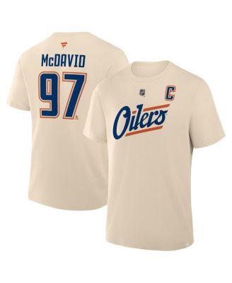 Fanatics - Men's Connor McDavid Beige Edmonton Oilers Alternate Name Number T-Shirt