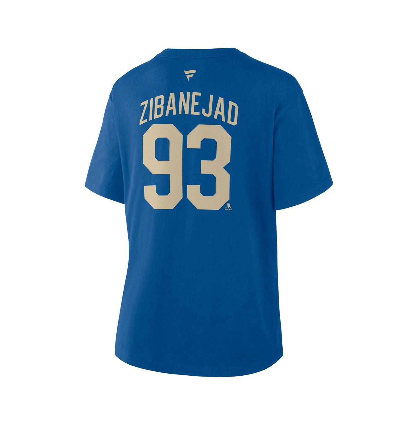 Женская футболка Fanatics Mika Zibanejad Blue New York Rangers Authentic Stack Name & Number — фото 3