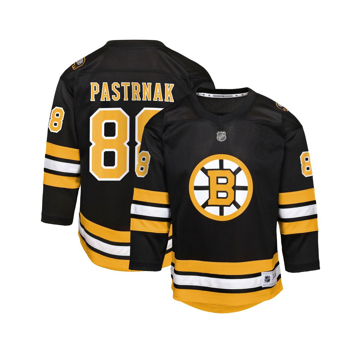 Big Boys and Girls David Pastrnak Black Boston Bruins Home Replica Player Jersey