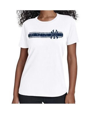 Starter - Women's White New York Yankees Team Stripe T-Shirt