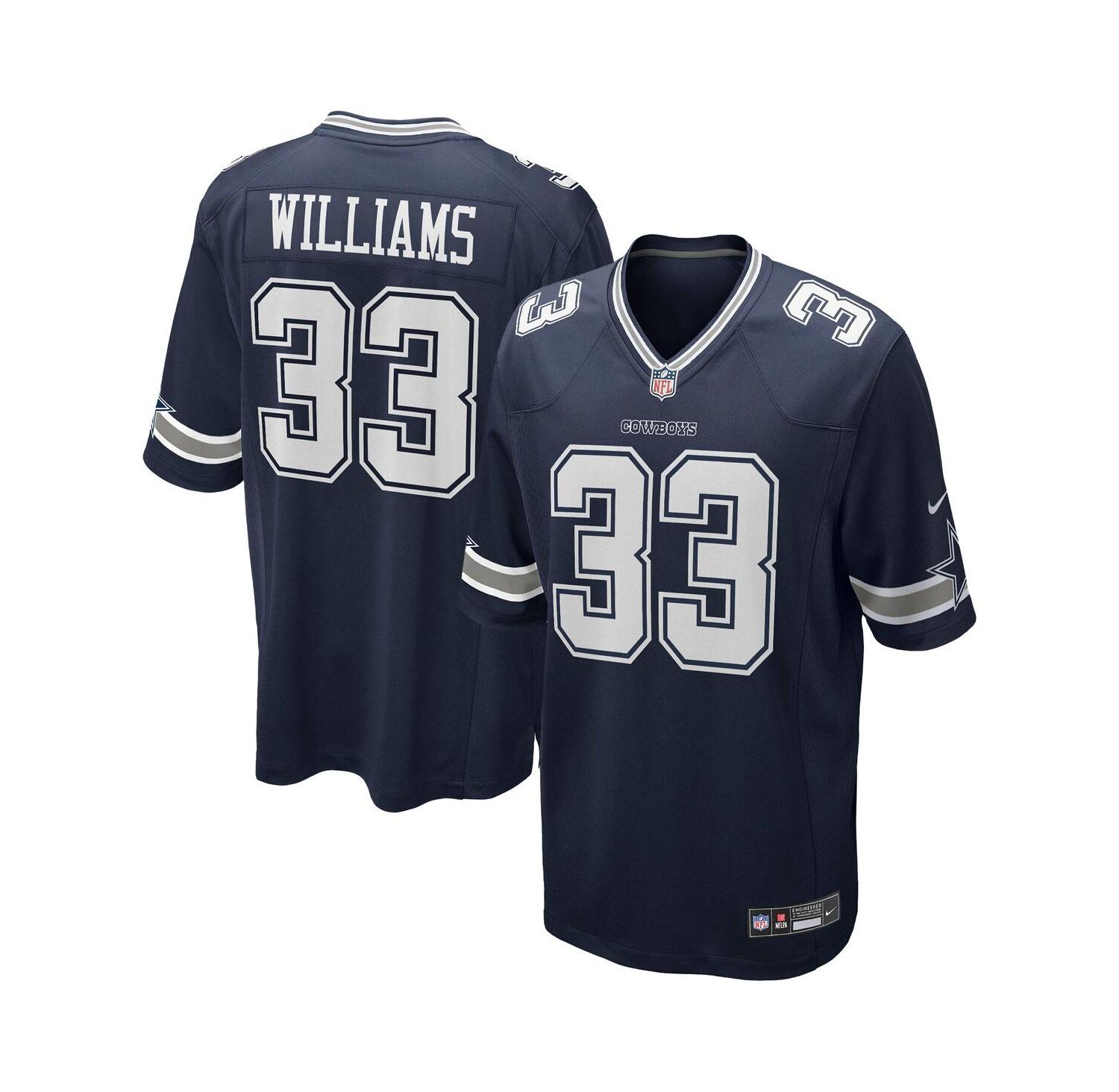 Men's Javonte Williams Navy Dallas Cowboys Team Game Jersey