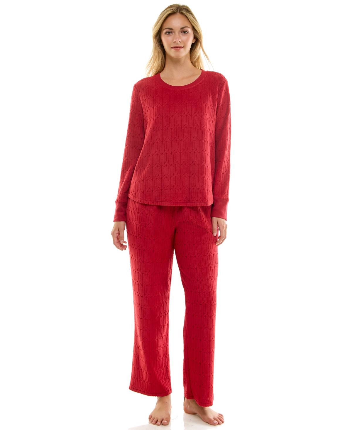 Roudelain Women's 2-Piece Long-Sleeve Crewneck Top and Pants Set