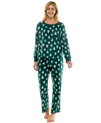 Women's 2-Piece Printed Long-Sleeve Top and Straight Leg Pants