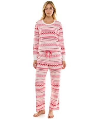 Women's 2-Piece Printed Long-Sleeve Top and Straight Leg Pants