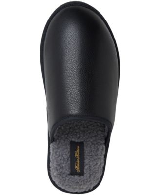 Men's Round Toe Leather Slippers