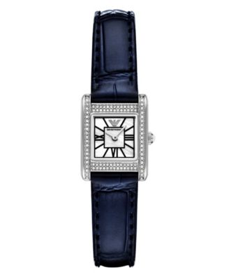Women's Two-Hand Blue Leather Watch, 26mm
