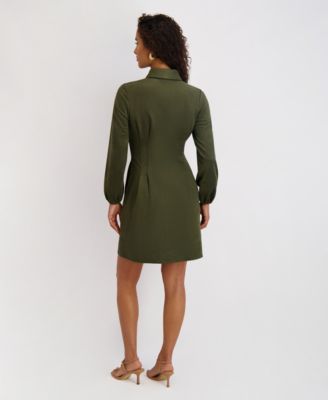 Women's Collared Long-Sleeve Dress
