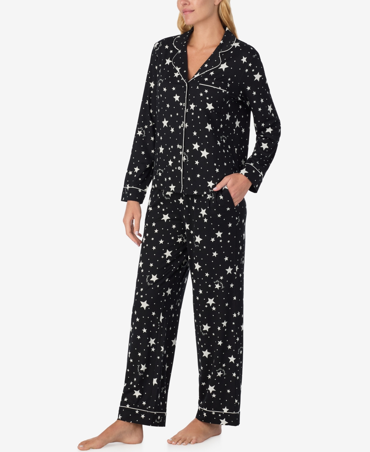 Kate Spade New York Women's 2-Piece Sleepwear Long-Sleeve Top and Pajama Pants Set