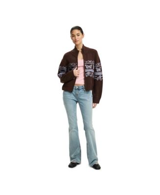 Women's Intarsia Knit Bomber