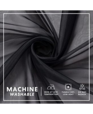 Montauk Accents 2 Piece Grommet Top Summery Sheer Voile Window Curtain Panels For Extra Long & Taller Windows - 90 in. Long - Tan/Antique