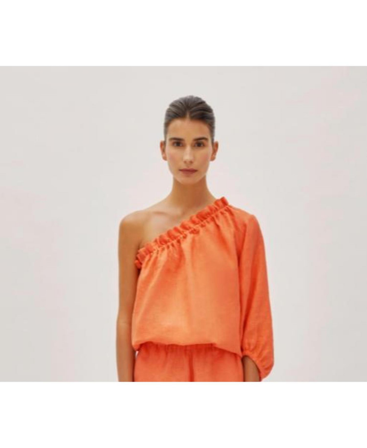 Labeca London Women's Capri Citrus Linen One Sleeve Top