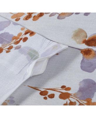 Watercolor Floral Lillies Complete 3 Piece Rod Pocket Kitchen Curtain Tier & Valance Set - Spice