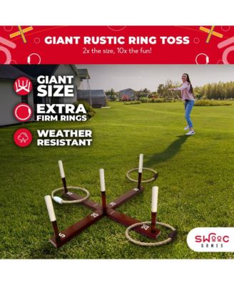 XL Ring Toss Game (3ft x 3ft) All Weather - New Zealand Pine - With 15+ Games - Yard Games for Adults - Backyard Games