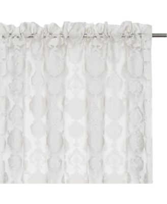Moroccan Accents by 1 Piece Rod Pocket Clipped Elegant Sheer Curtain Panel - Beige