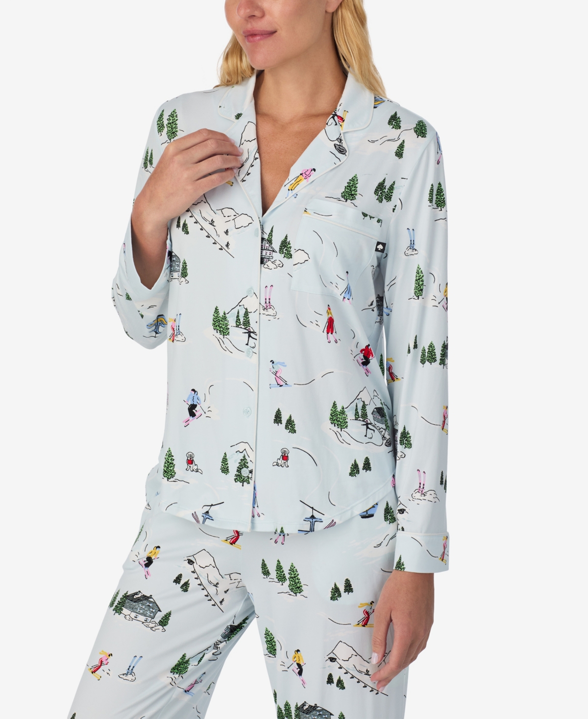 Kate Spade New York Women's 2-Piece Sleepwear Long-Sleeve Top and Pajama Pants Set