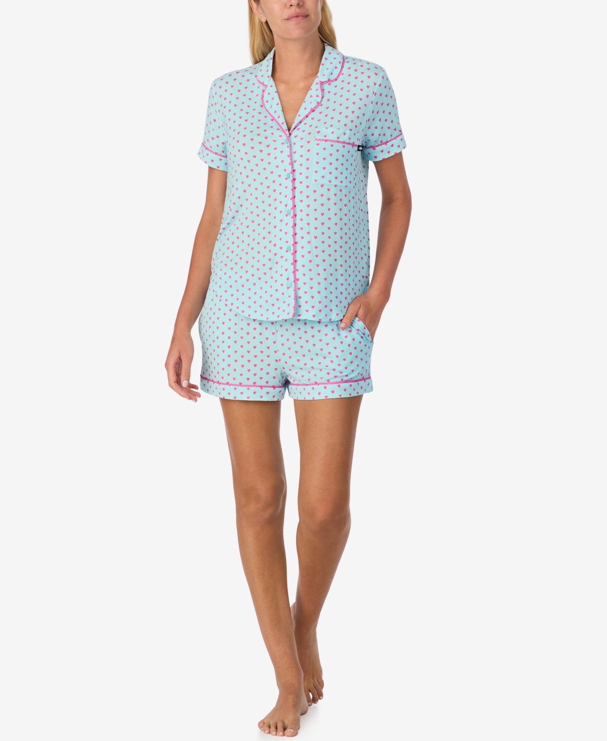 Kate Spade New York Women's 2-Piece Sleepwear Short-Sleeve Shirt and Pajama Shorts Set