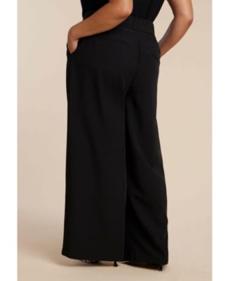 Women's Wide Leg Trouser With Zipper Detail