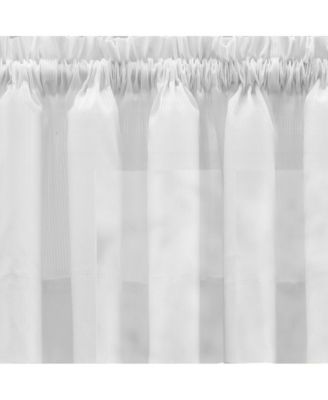 Shadow Stripe 1.5" Rod Pocket Tailored Tier Pair for Windows 80" x 25" White