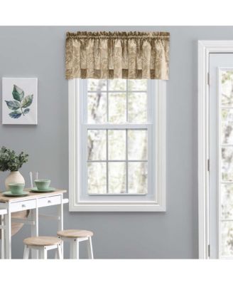 Lexington Leaf Pattern on Colored Ground Tailored Valance 58"x15" Tan