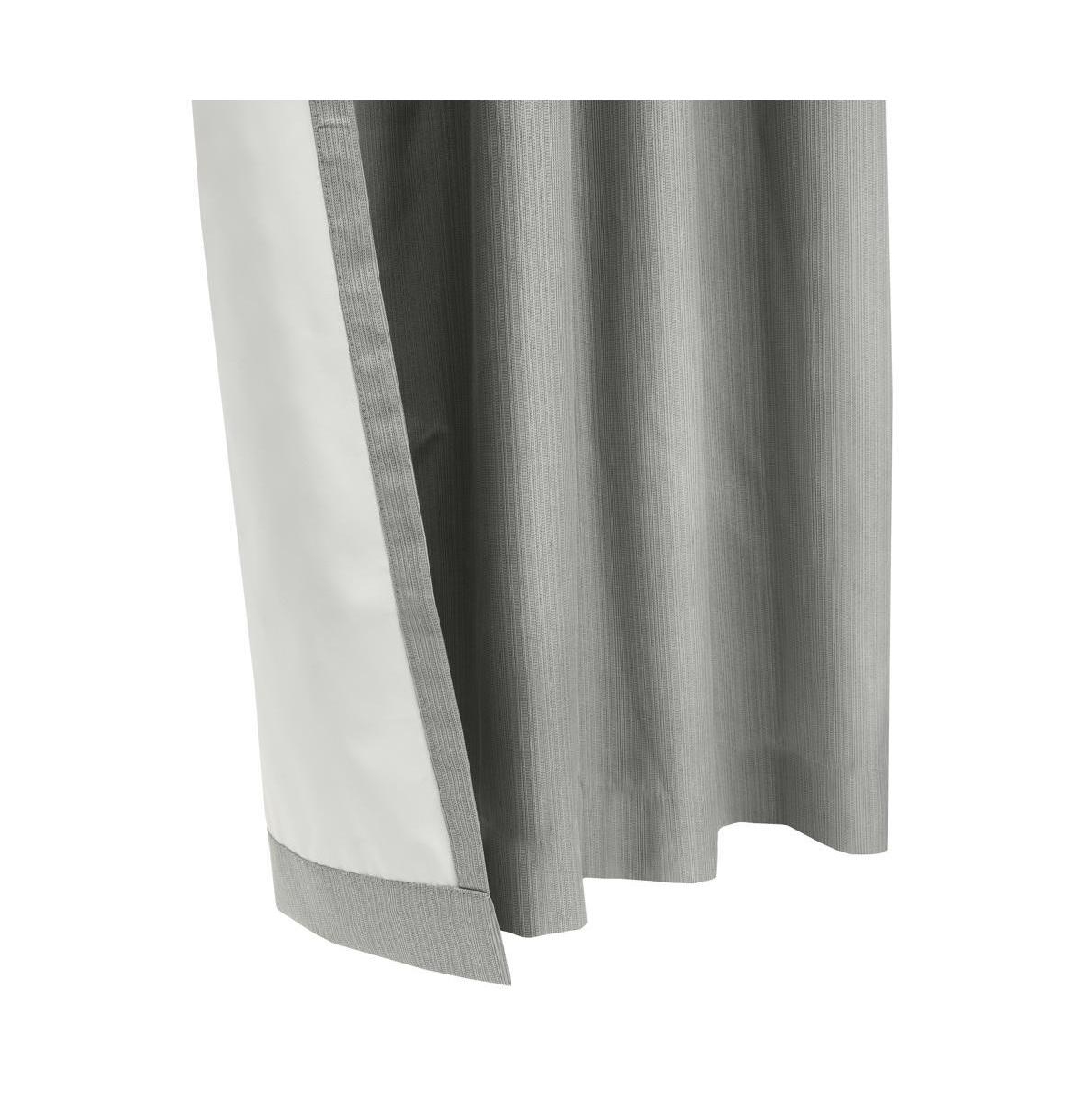 Thermaplus Brooklyn Blackout Dual Header Elegant Vertical Linear Texture Complete Privacy Curtain Panel 52" x 108" Grey