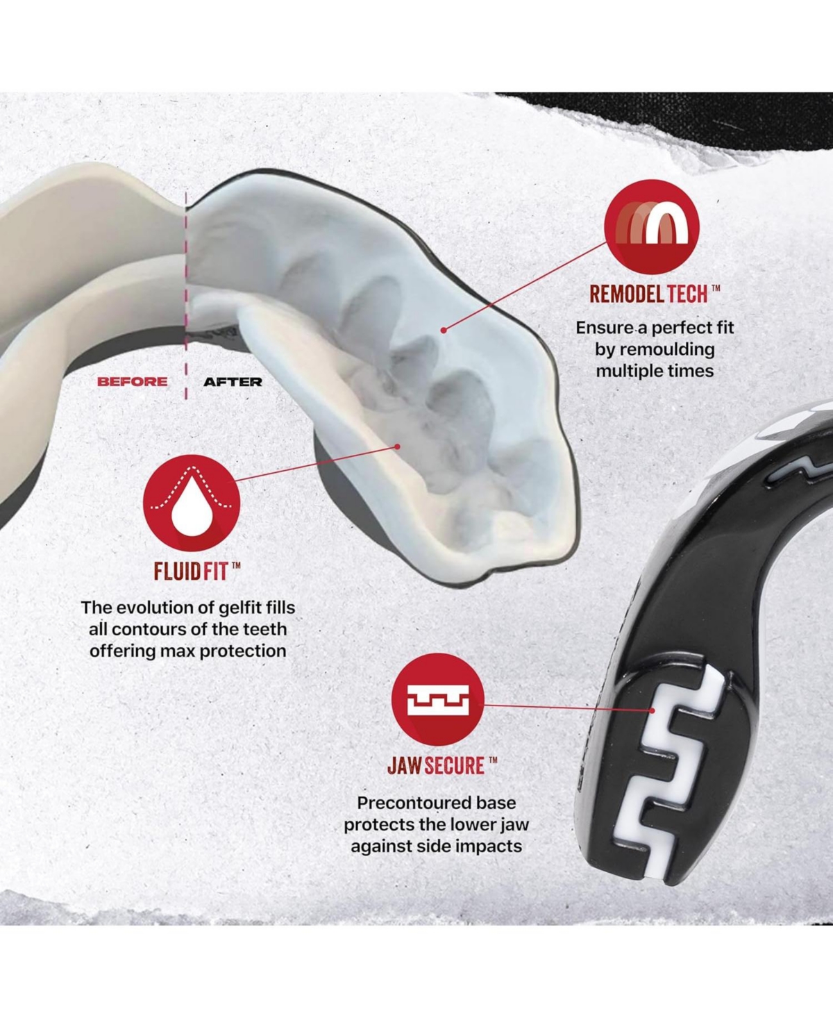 SafeJawz Extro Dual Layer Sports Mouth Guard and Disinfectant Spray Bundle for Basketball, Football, Mma, Hockey, Wrestling - Junior Goldie