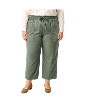 Plus Size High Waist Wide Leg Pull-On Pants