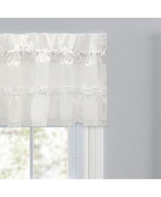 Madelyn Ruffled Victorian 1.5" Rod Pocket Valances for Windows 60" x 16" Natural