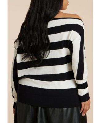 Women's Asym Striped Sweater