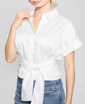 Women's Julie Tie-Front Button-Down Top