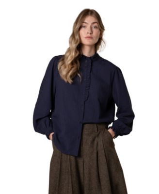 Women's Textured Frill Collar Blouse