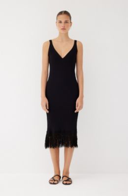 Women's Elise Knee Length Fringe Midi Dress