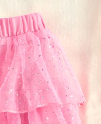 Girls' 2T-6X Long-Sleeve Top and Skirt, 2-Piece Set