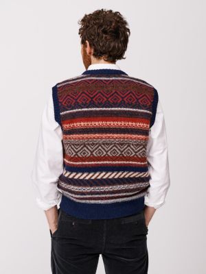 Fair Isle Slipover Wool Vest