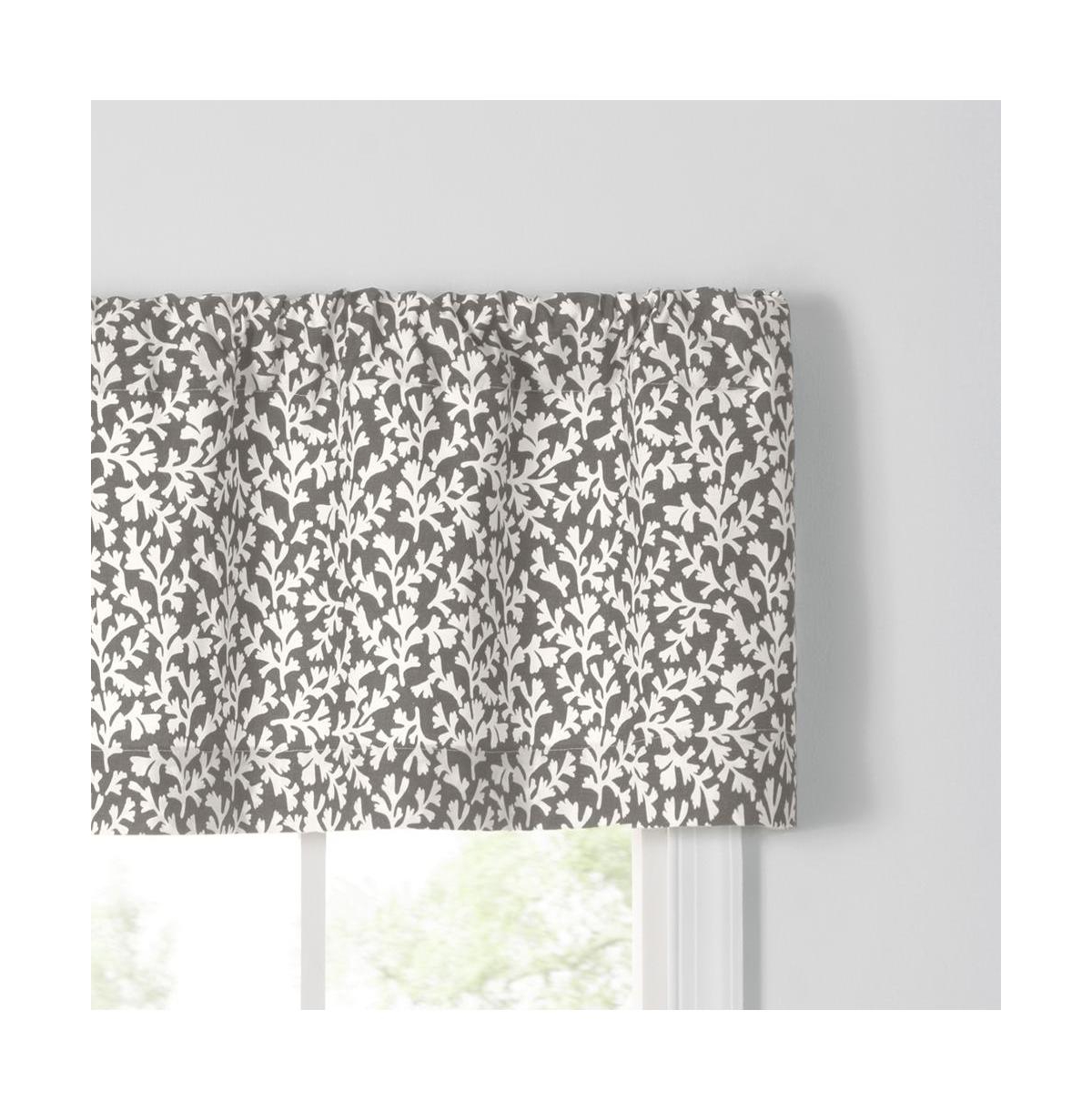 Ellis Curtain Sea Tumble 3" Rod Pocket 100% Cotton Machine Wash and Dry Tailored Valance 50" x 16" Grey