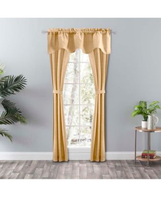 Lisa Solid Color Poly Cotton Duck Fabric Lined Scallop Valance 58" x 15" Butter
