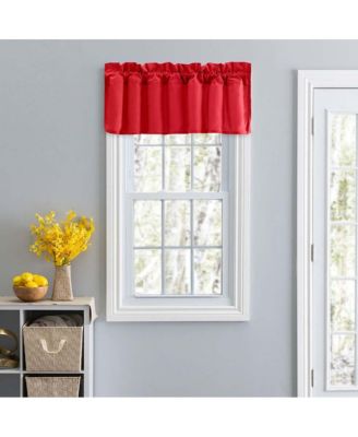 Ellis Stacey 3" Rod Pocket High Quality Fabric Solid Color Window Lined Filler Valance 42"x13" Red