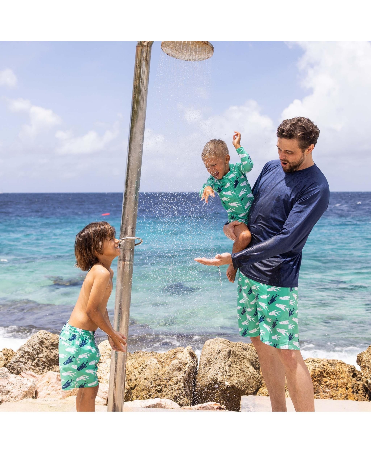 Snapper Rock Baby Boys Baby-Off The Hook Ls Sunsuit